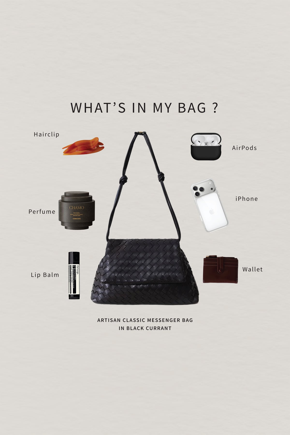 Artisan Classic Messenger Bag - Black Currant