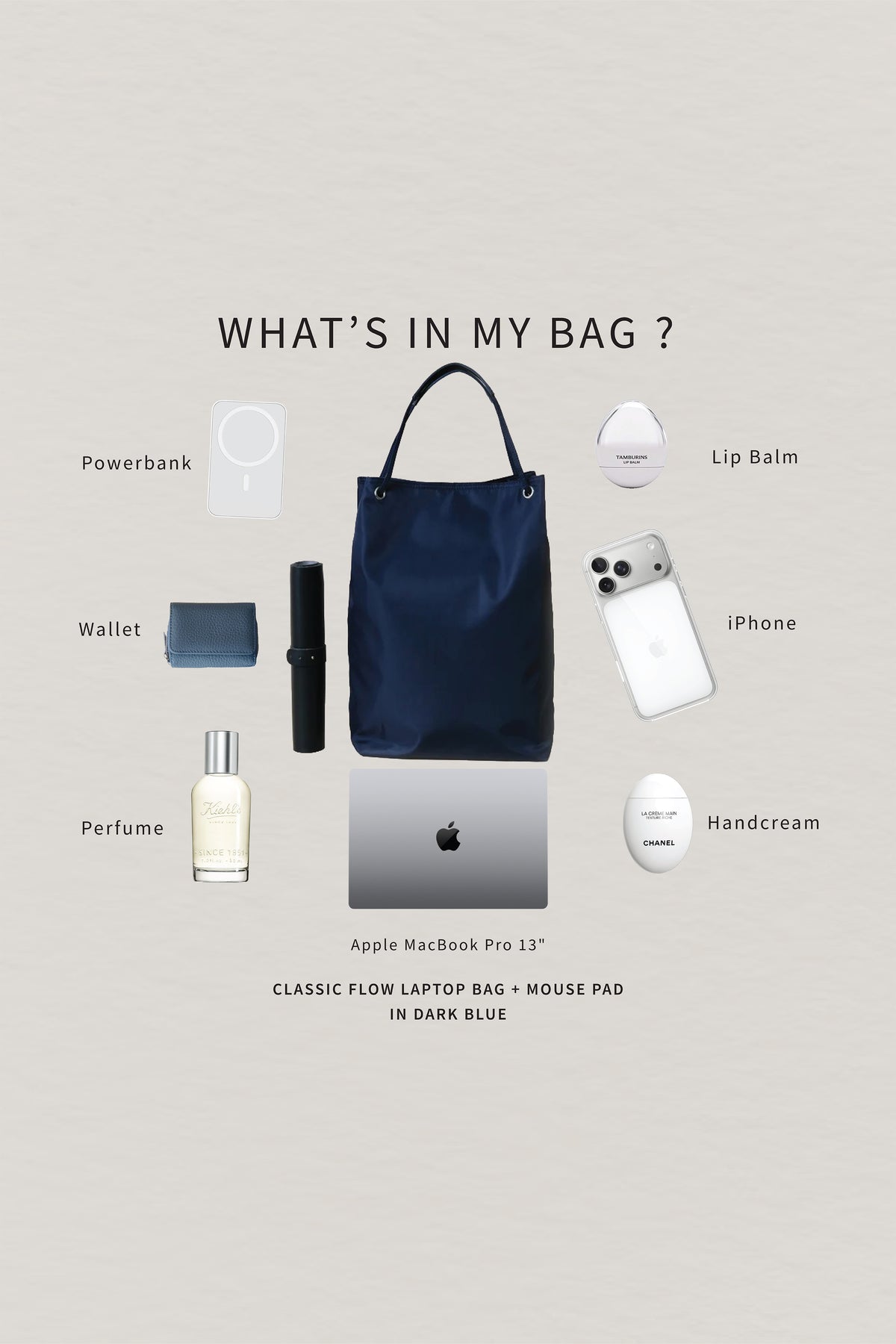 Classic Flow Laptop Bag + Mouse Pad In Dark Blue