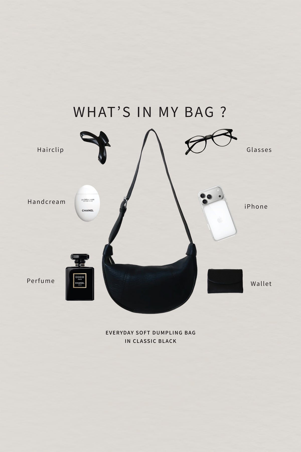 Everyday Soft Dumpling Bag - Classic Black