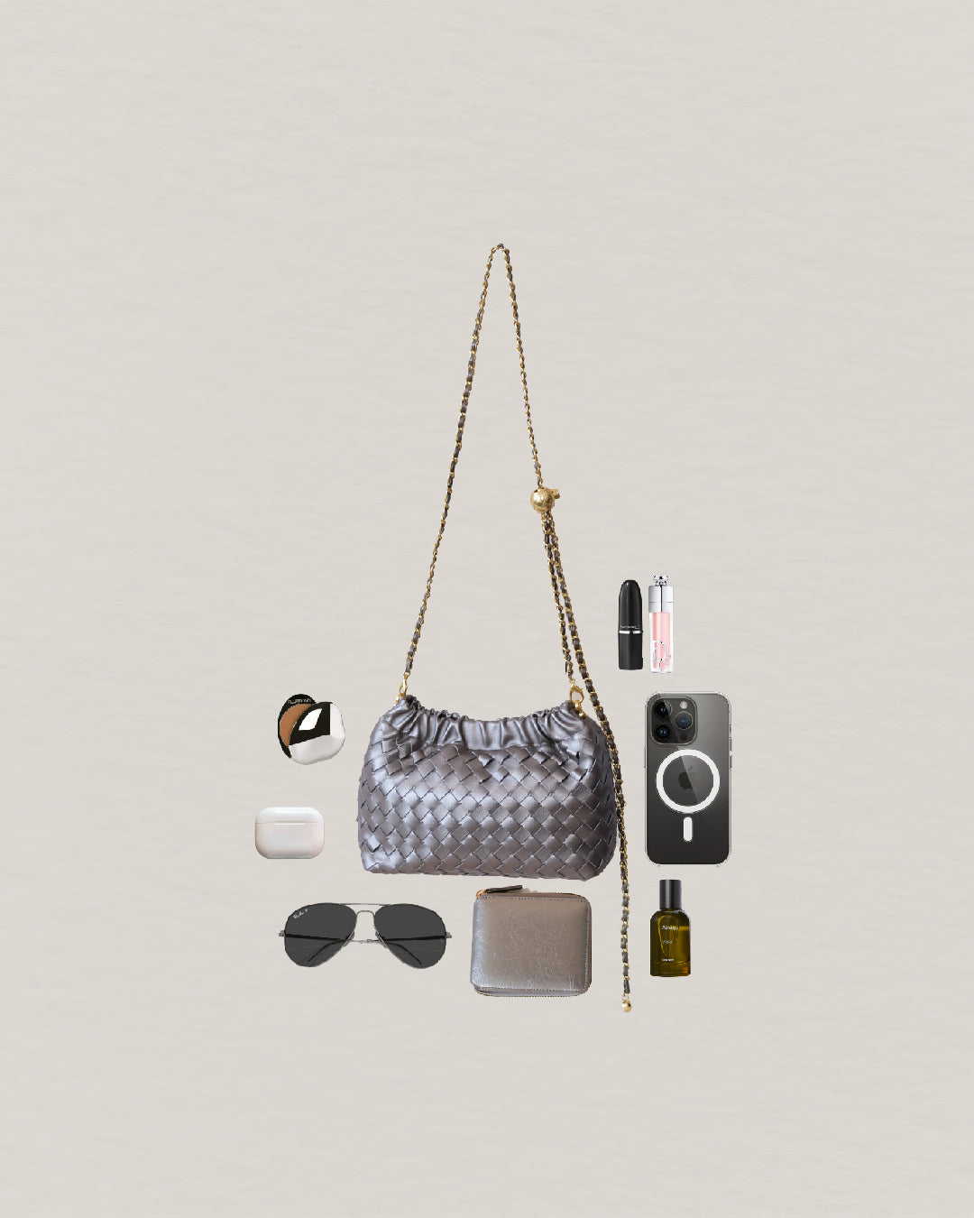 Artisan Signature Cloud Bag - Metallic Gray