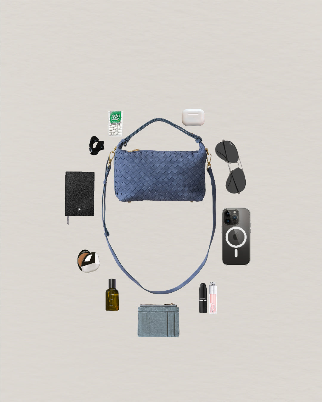 Artisan Velour Bag - Warm Grey