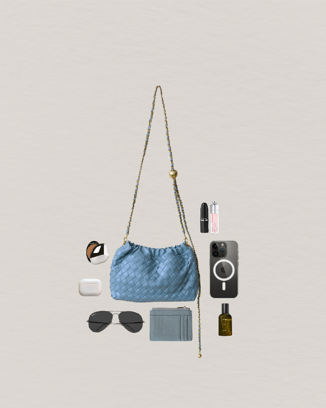 Artisan Signature Cloud Bag - Dusty Blue