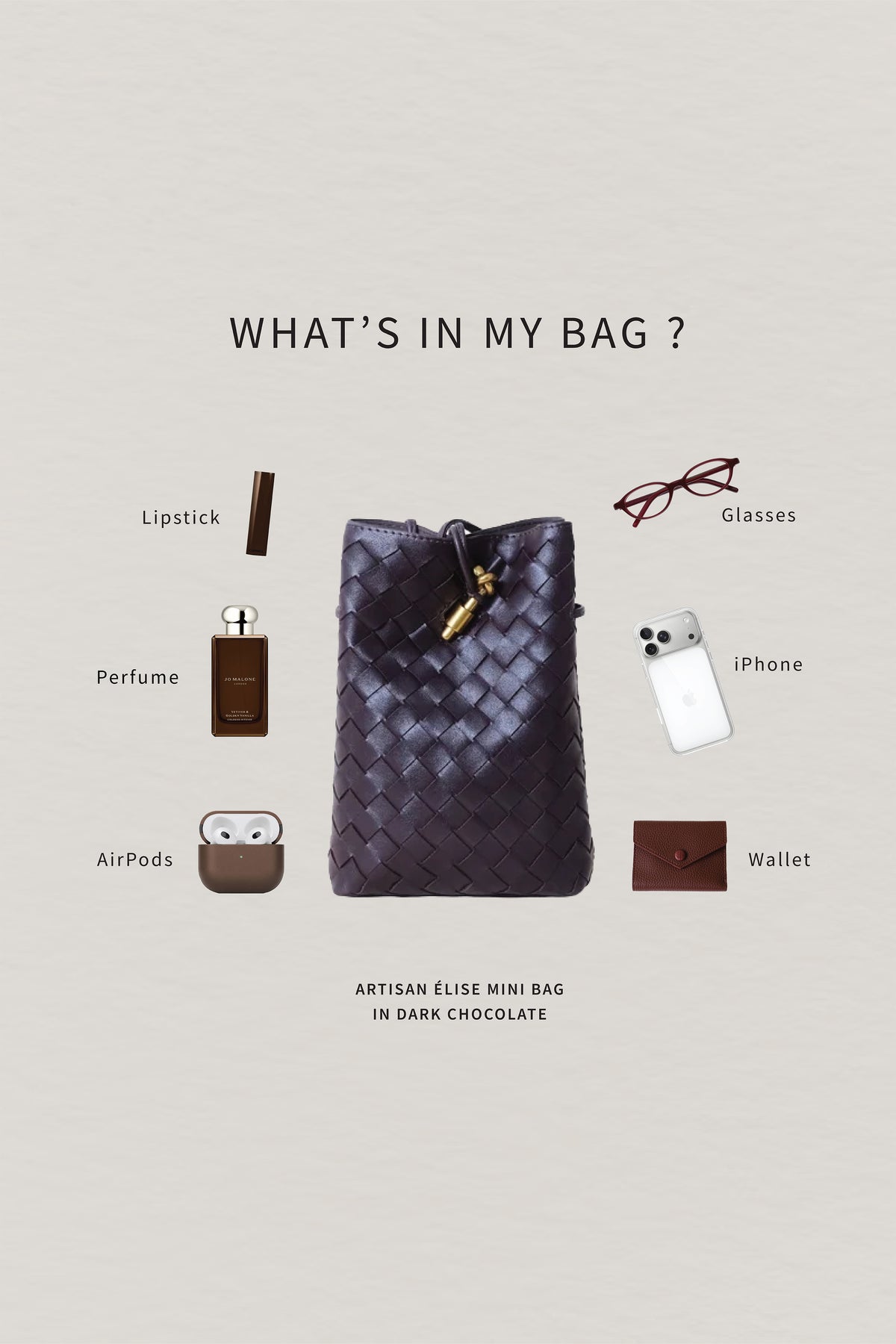 Artisan Élise Mini Bag - Dark Chocolate