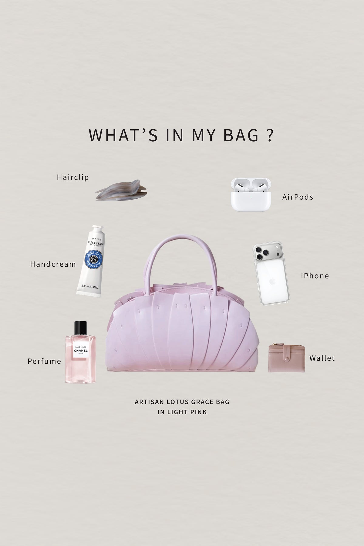 Artisan Lotus Grace Bag - Light Pink