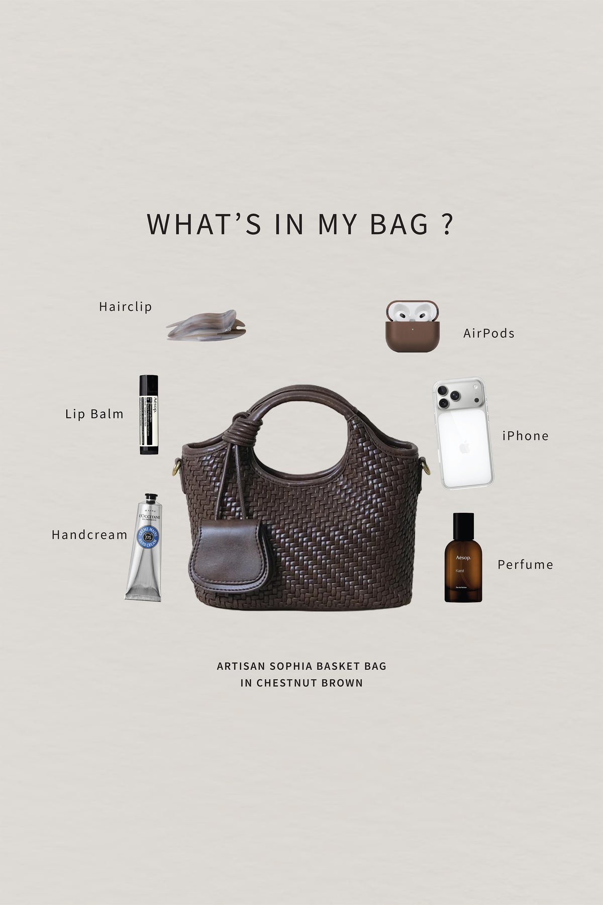 Artisan Sophia Basket Bag - Chestnut Brown
