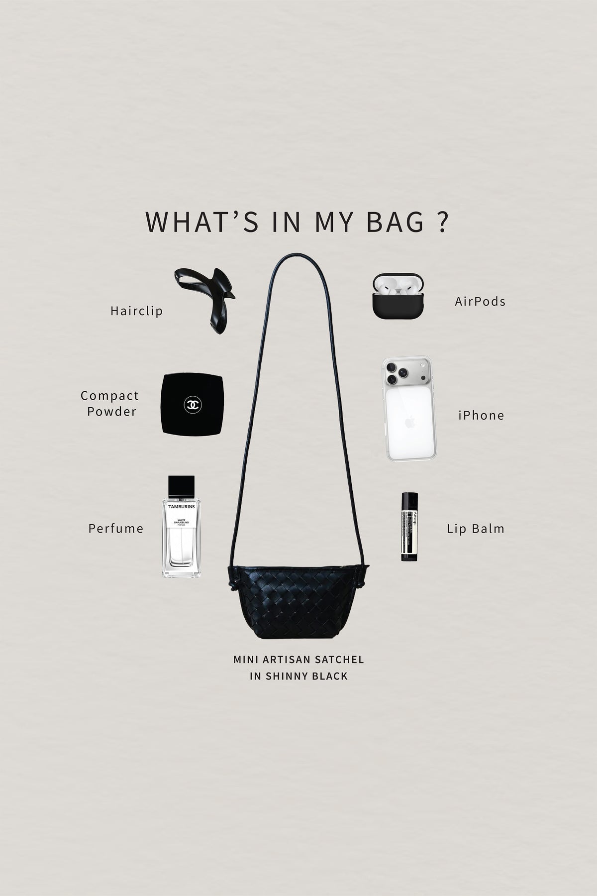 Mini Artisan Satchel - Shinny Black