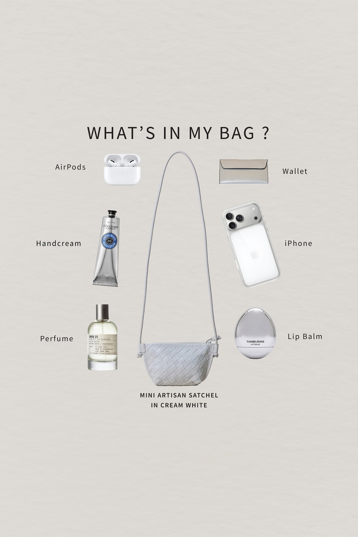 Mini Artisan Satchel - Cream White