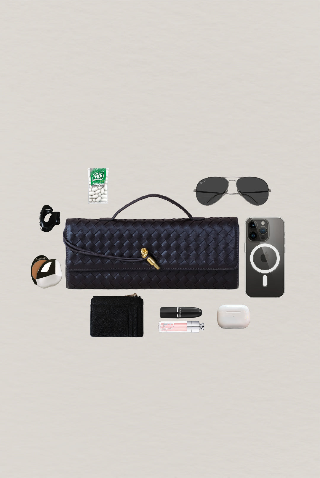 Artisan Crafted Flap Bag - Black Currant
