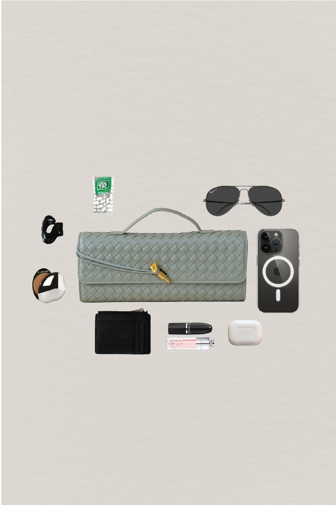 Artisan Crafted Flap Bag - Mineral Green