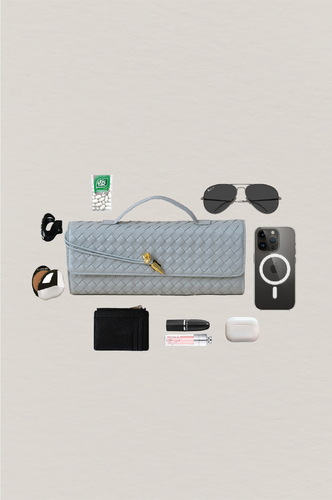 Artisan Crafted Flap Bag - Agate Grey