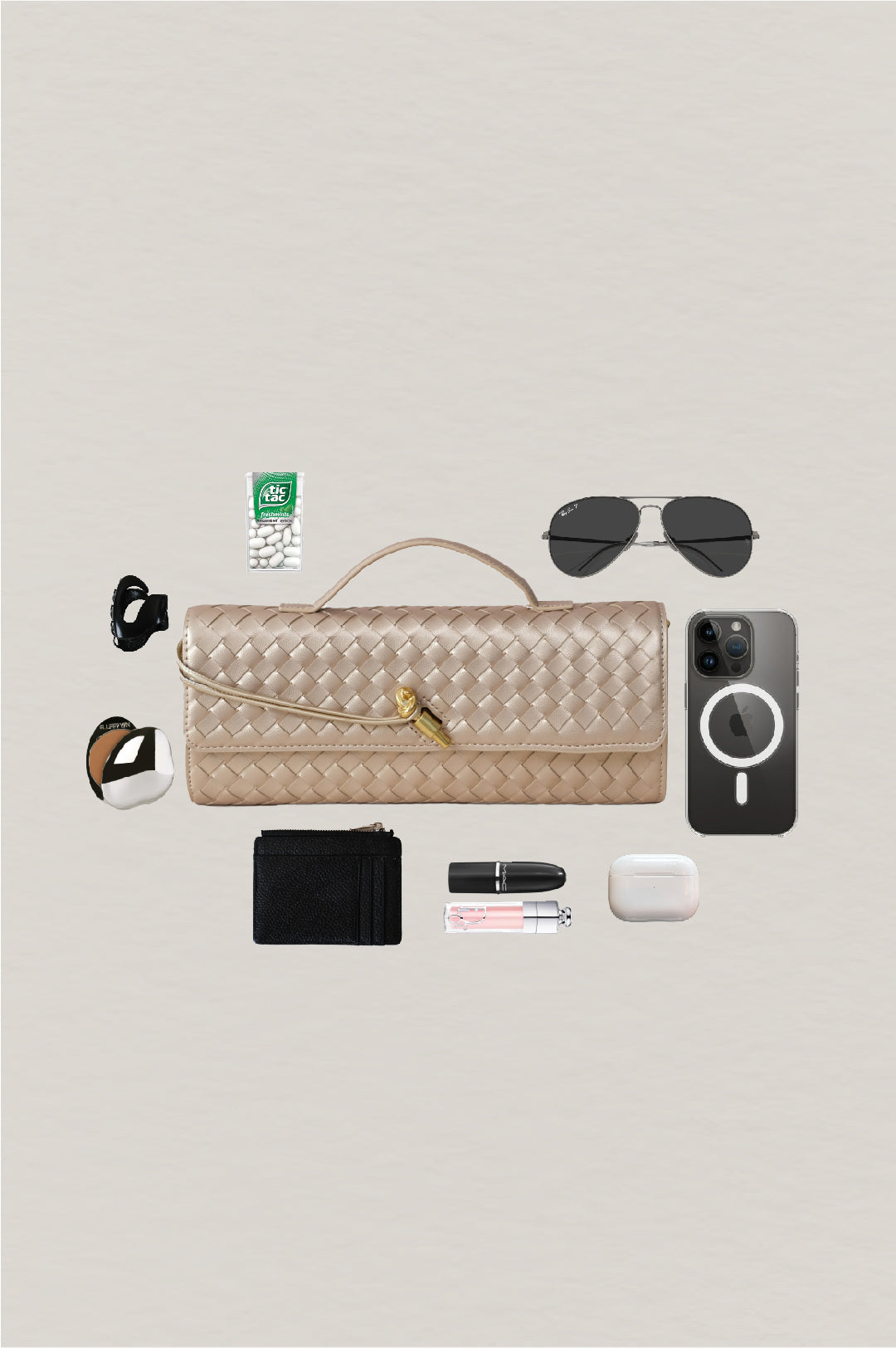 Artisan Crafted Flap Bag - Gold