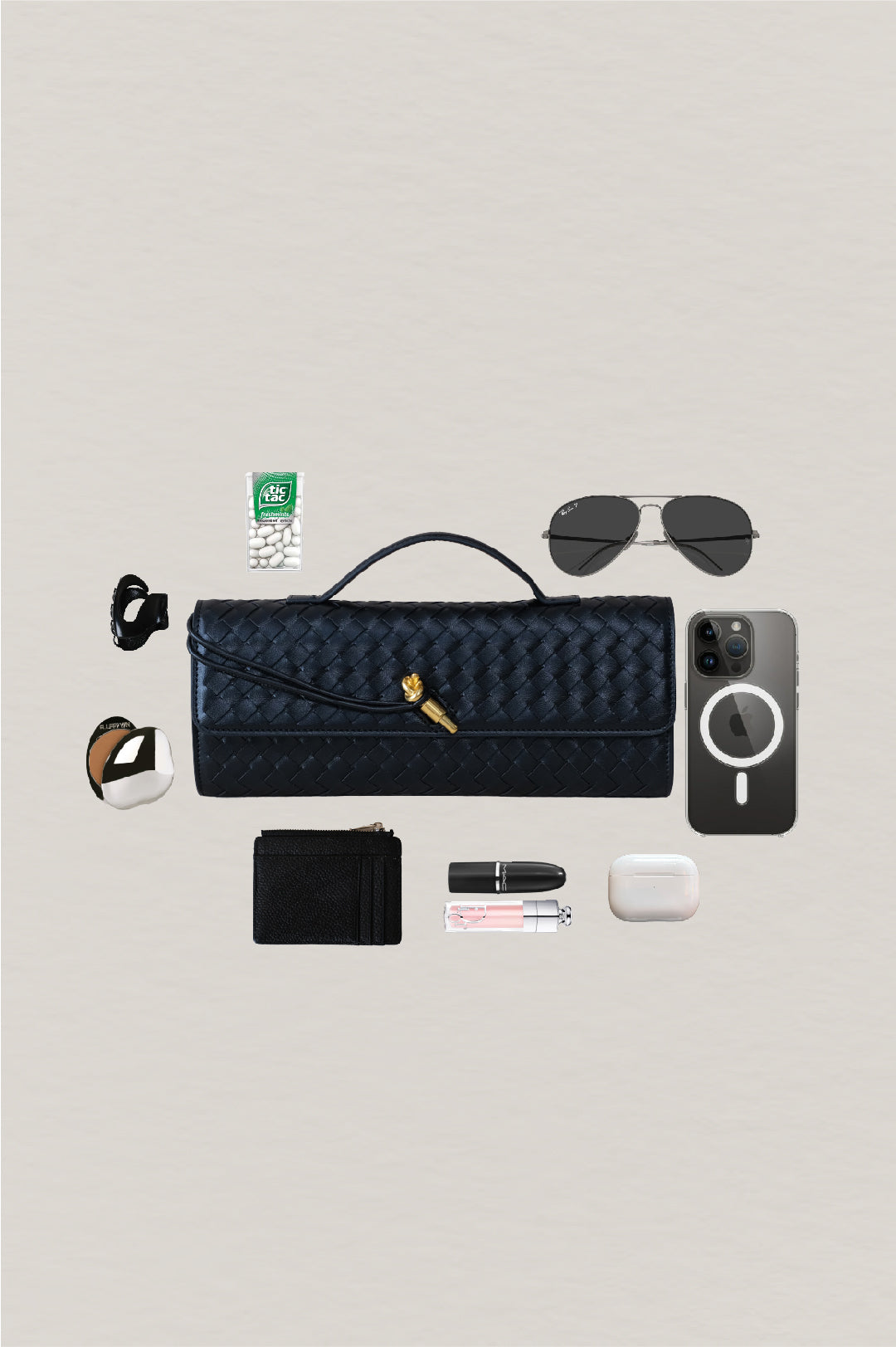 Artisan Crafted Flap Bag - Shinny Black