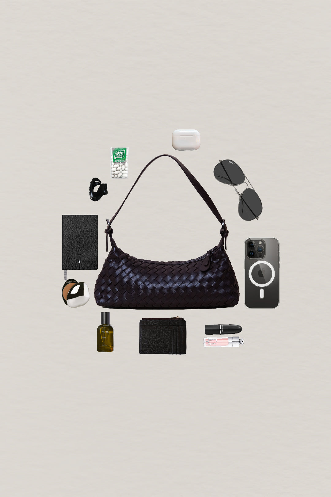 Maison Artisan Colette Baguette Bag - Black Currant