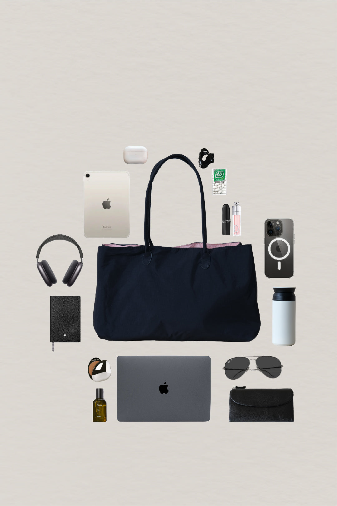 Essence Nylon Tote - Black Pink