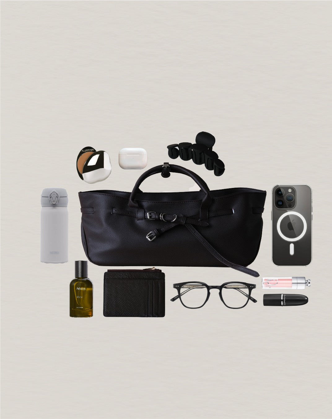 Luna Belted Baguette - Coffee