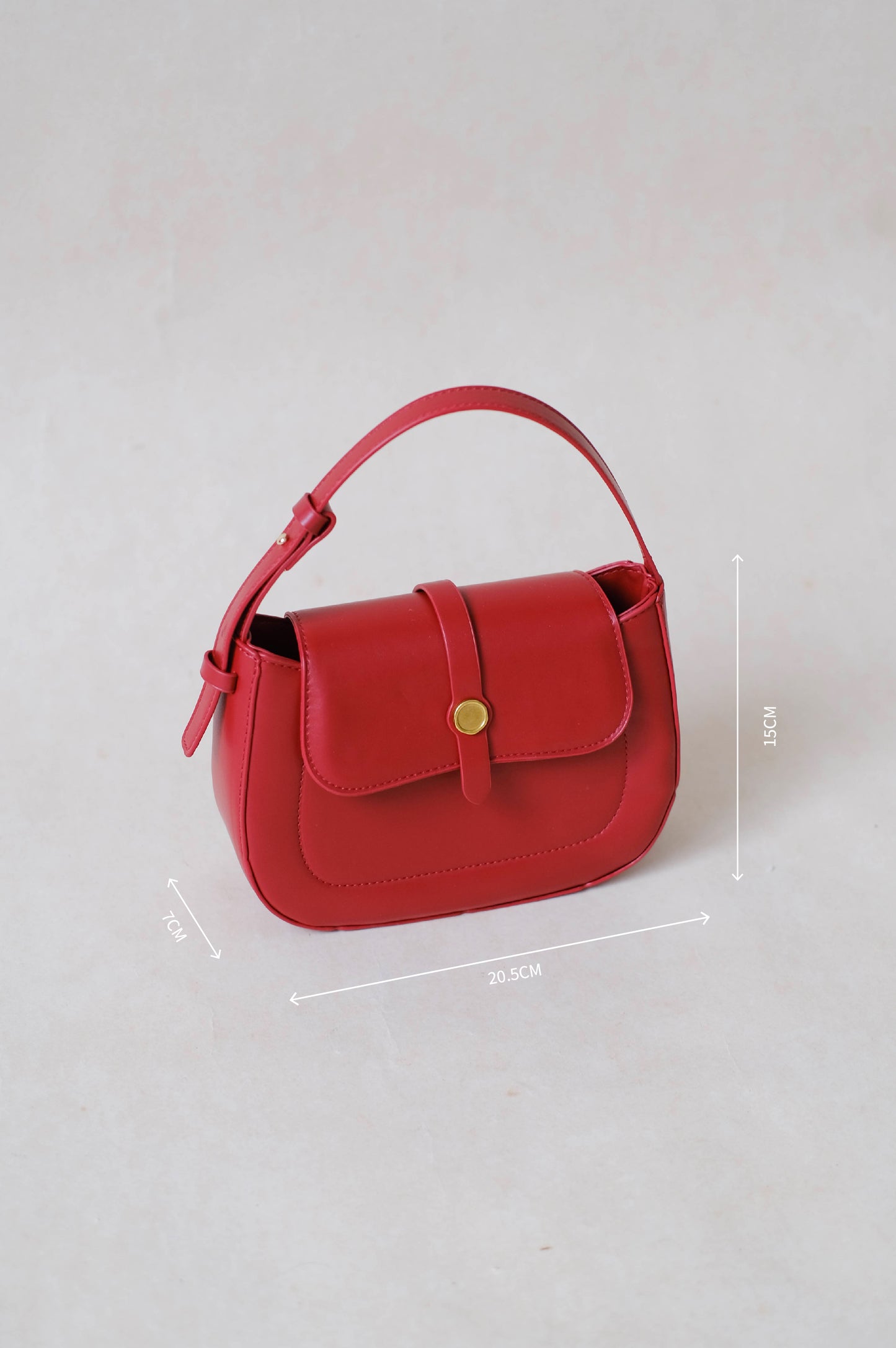 French Vintage Mini Shoulder Tote Crossbody Bag in Ancora Red