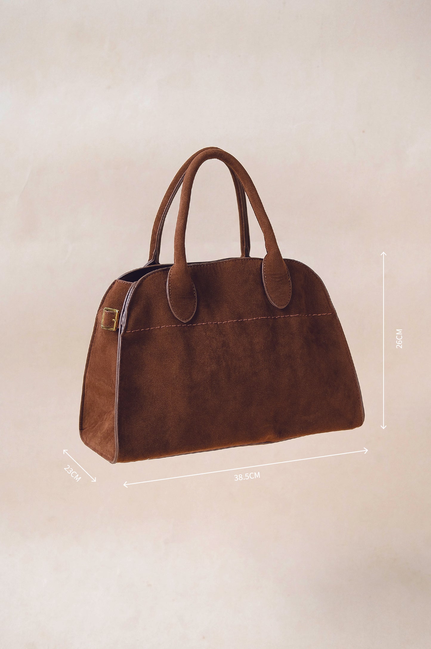 Large Matte PU Tote Bag - Brown