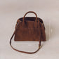 Matte PU Tote Crossbody Bag - Brown