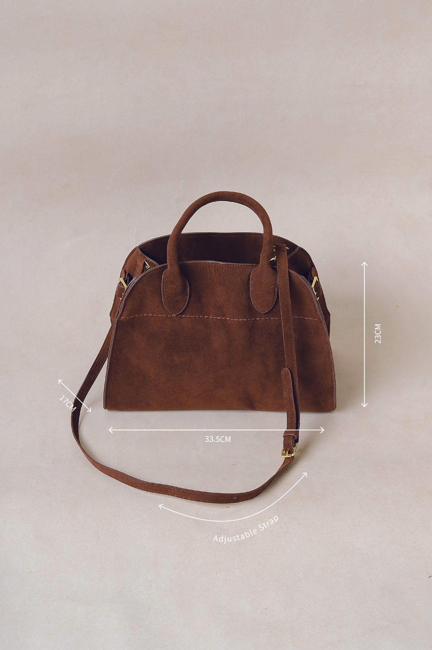 Matte PU Tote Crossbody Bag - Brown