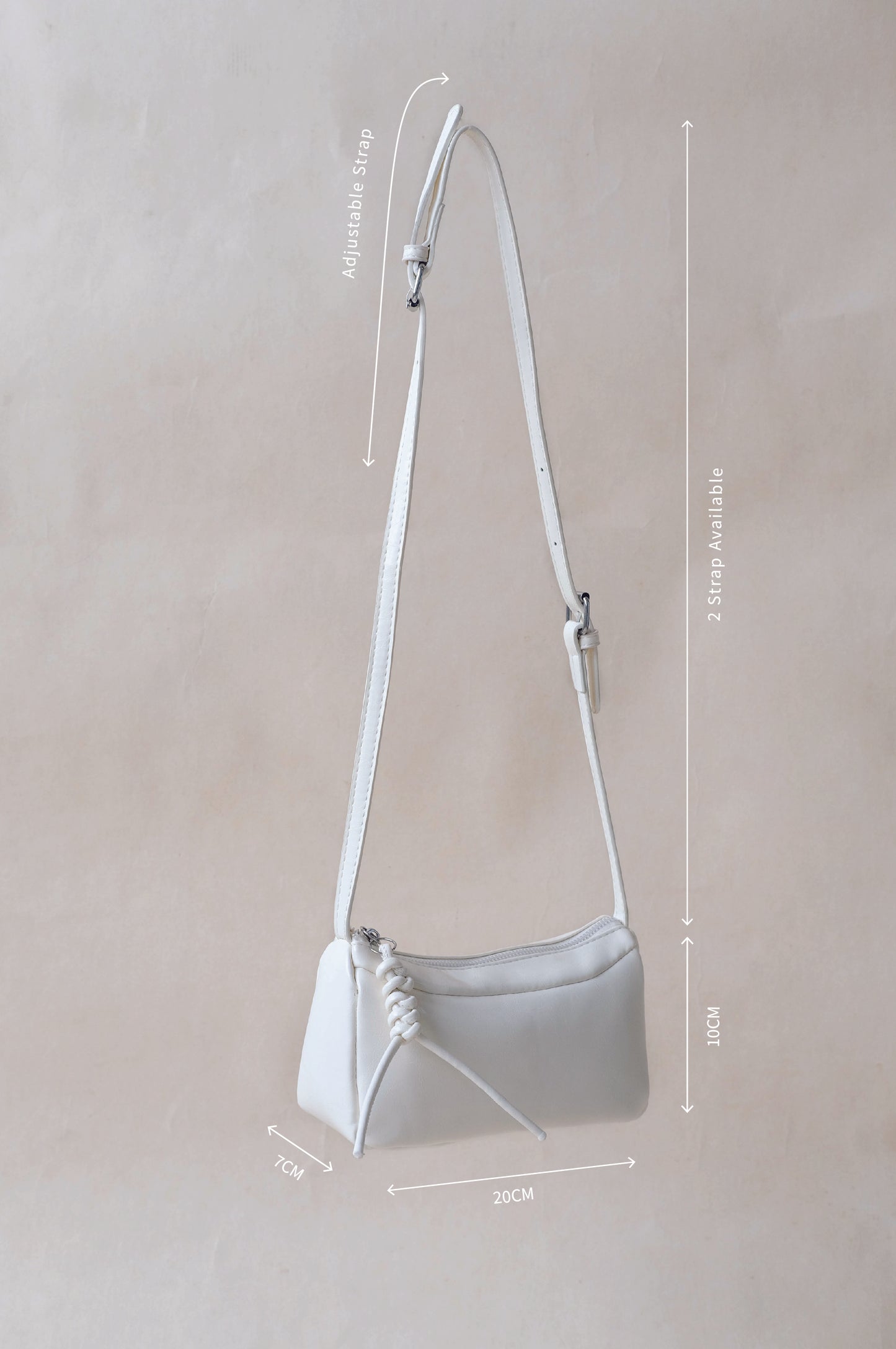 One Shoulder Underarm + Crossbody Pillow Bag In Cream White