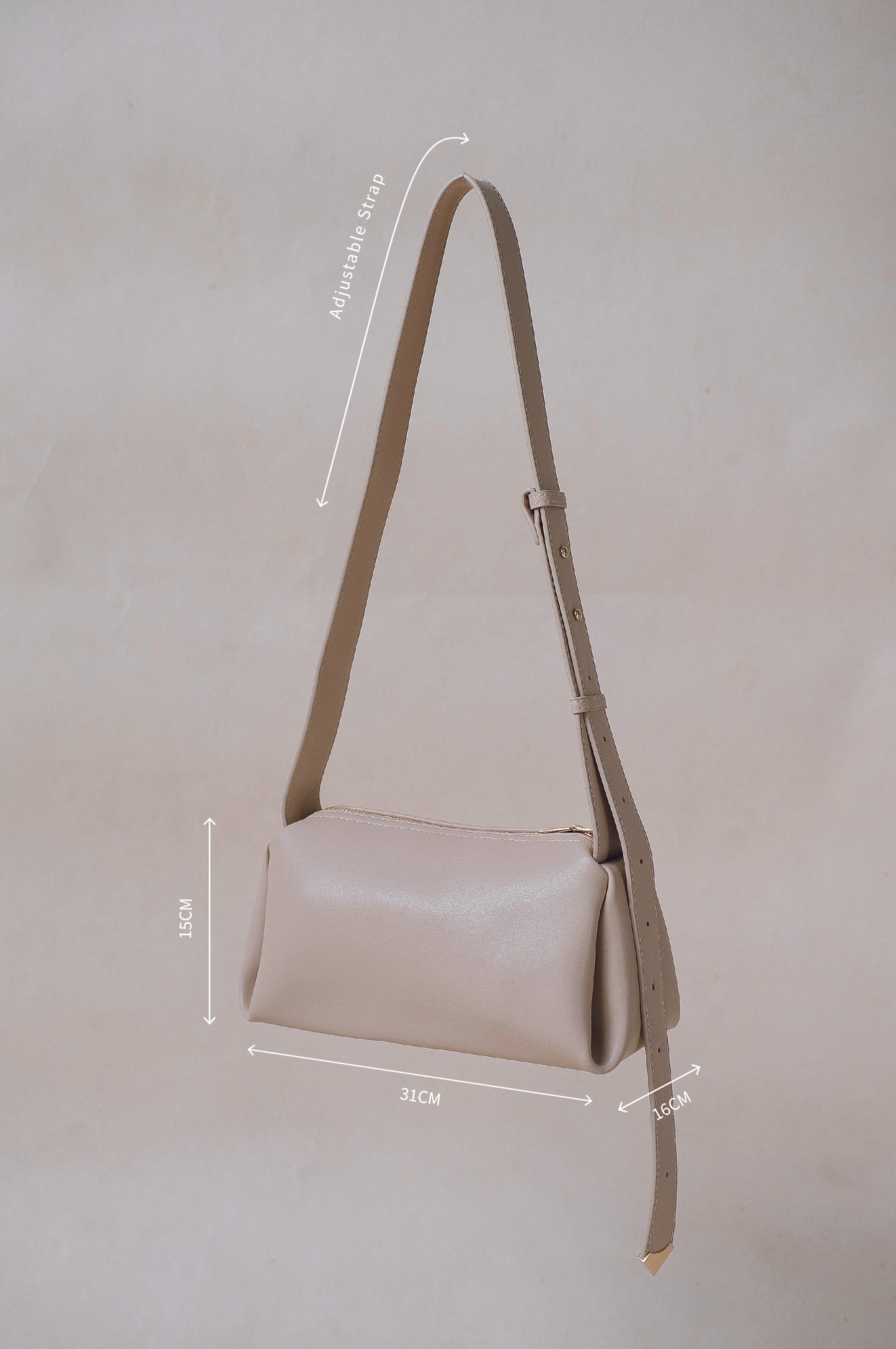 Geometric Pillow Shoulder Bag - Milktea