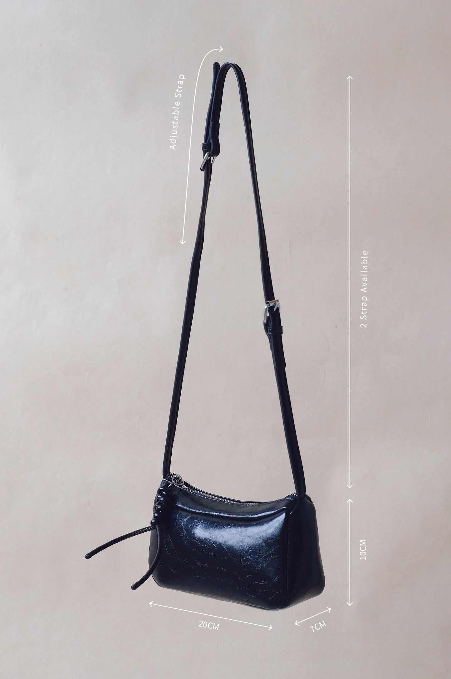 One Shoulder Underarm + Crossbody Pillow Bag In Classic Black