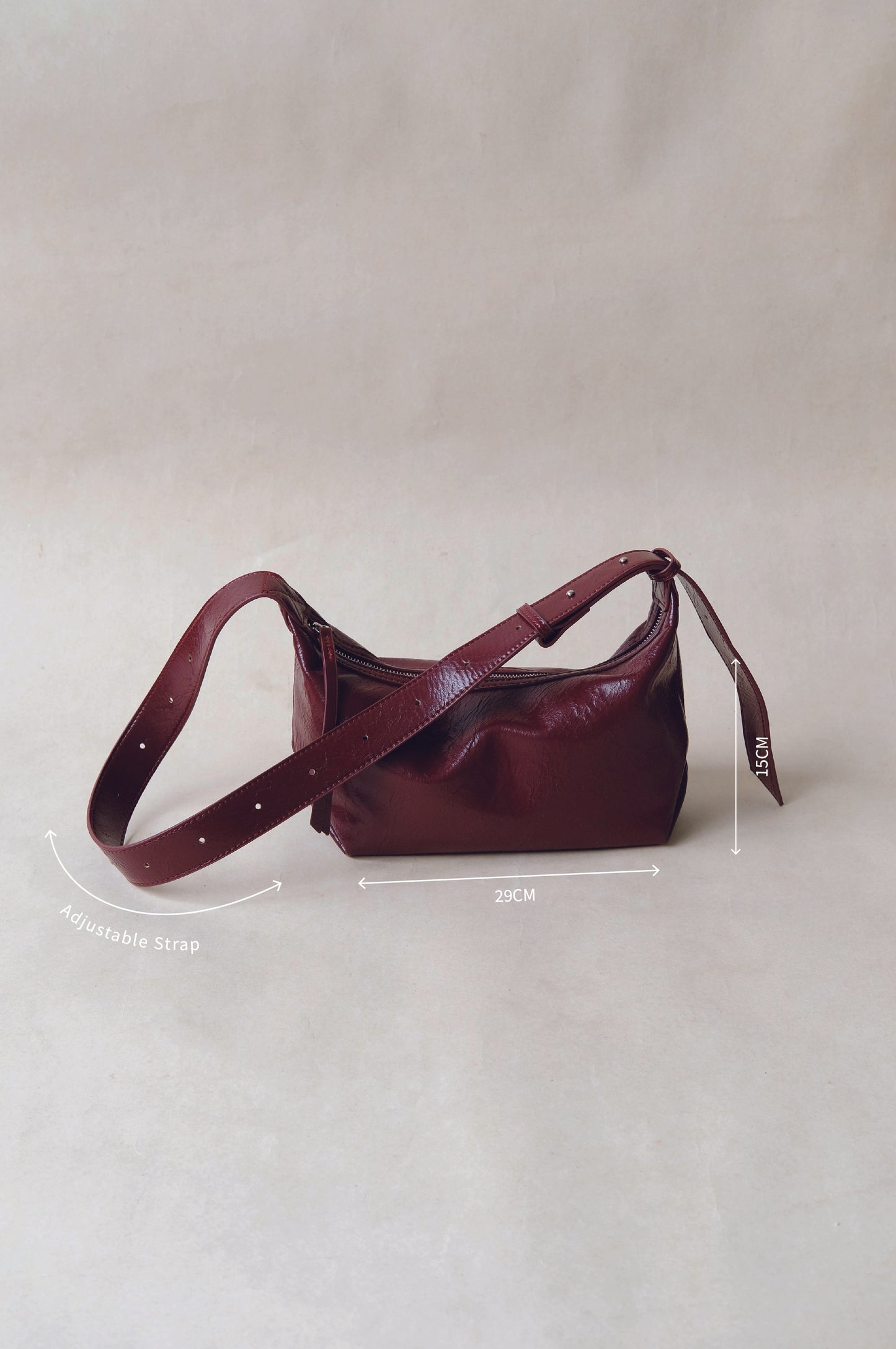 French Retro Lunch Box Bag In Wine Red