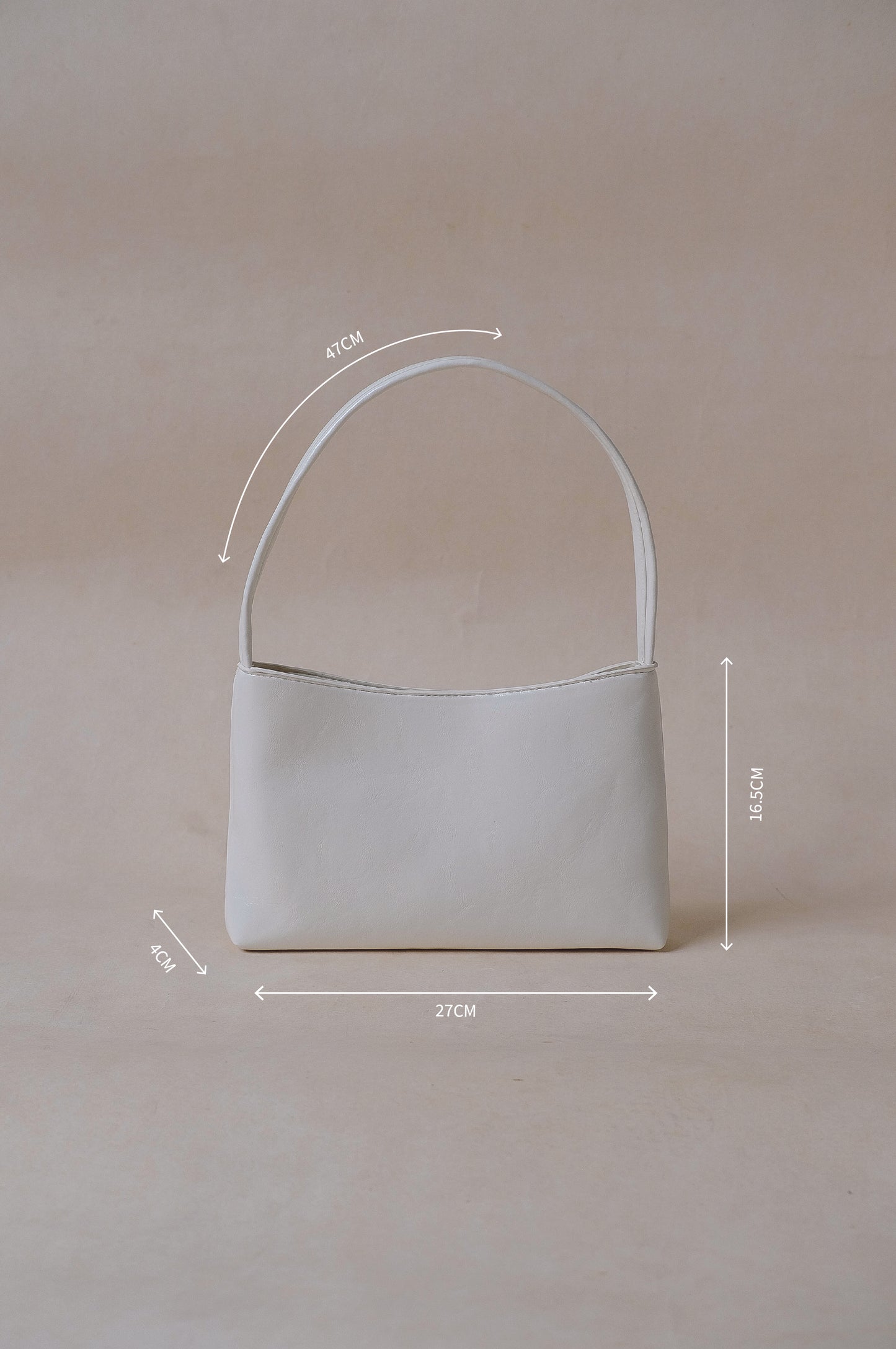 French Style Versatile Armpit Bag - Cream White