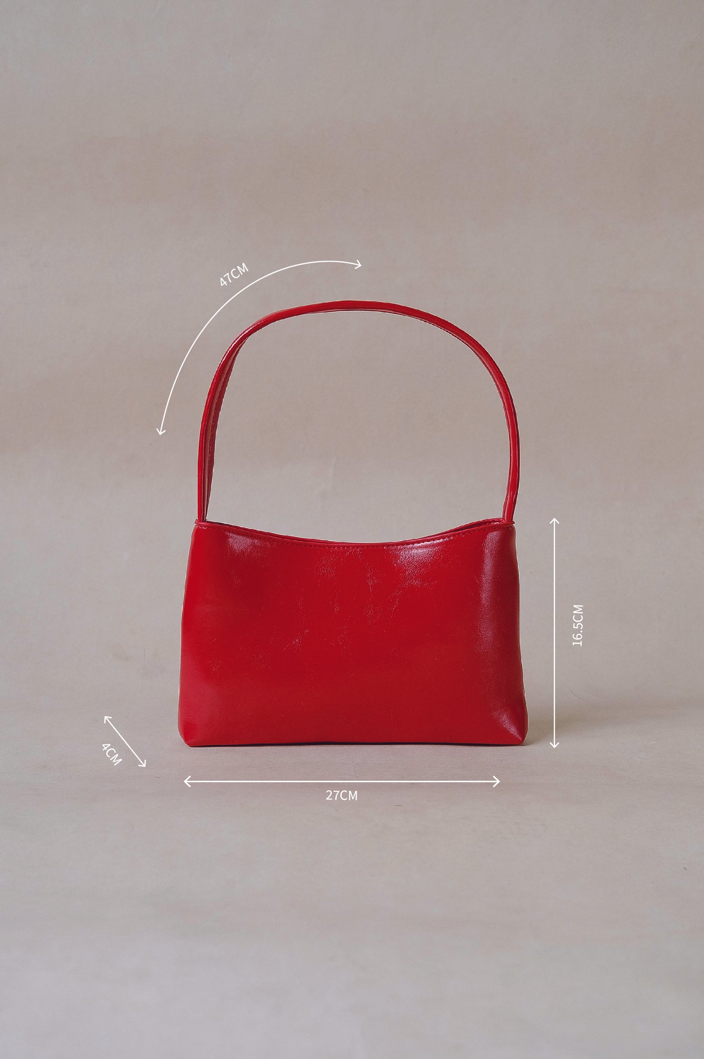 French Style Versatile Armpit Bag - Elegant Red