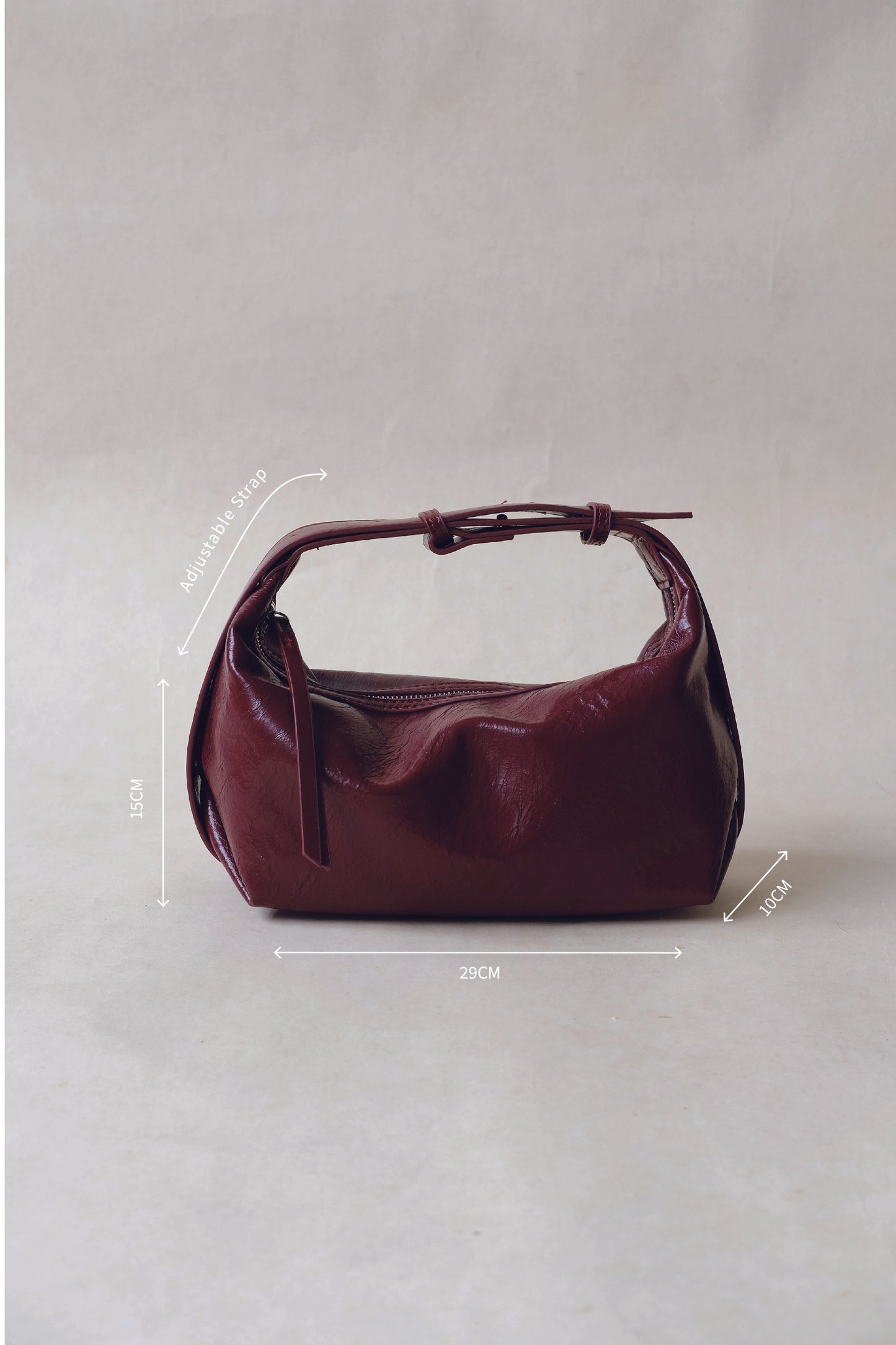 French Retro Lunch Box Bag In Wine Red