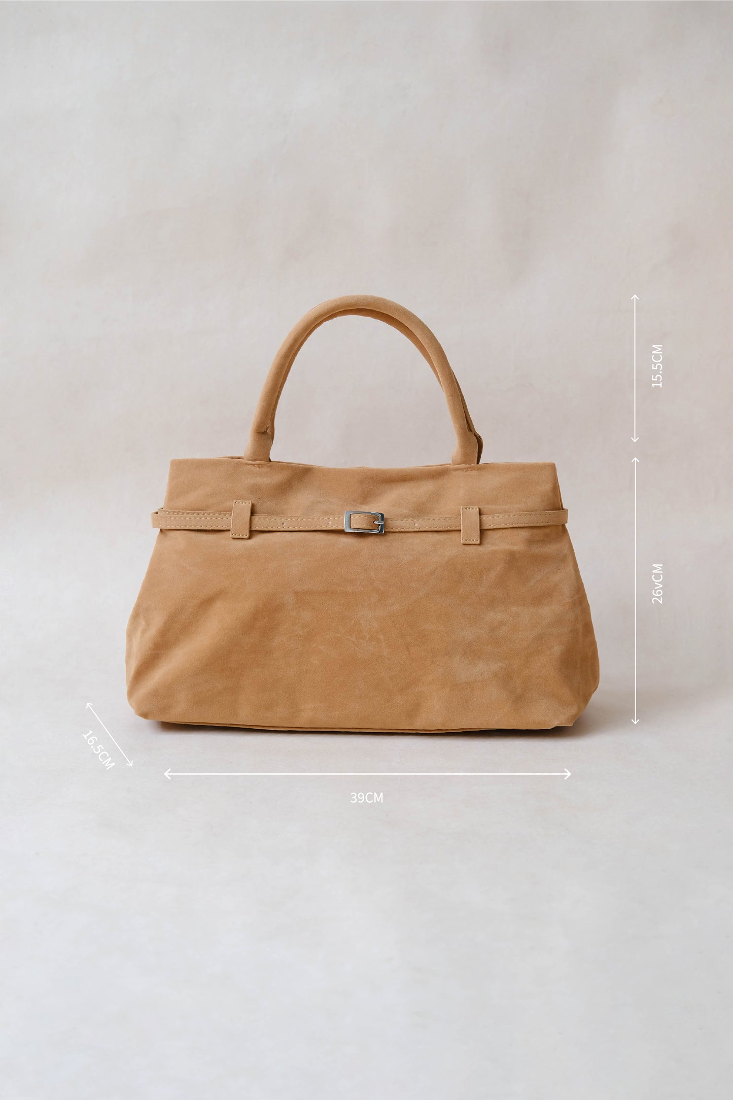 The Elegant Suede Bag In Khaki