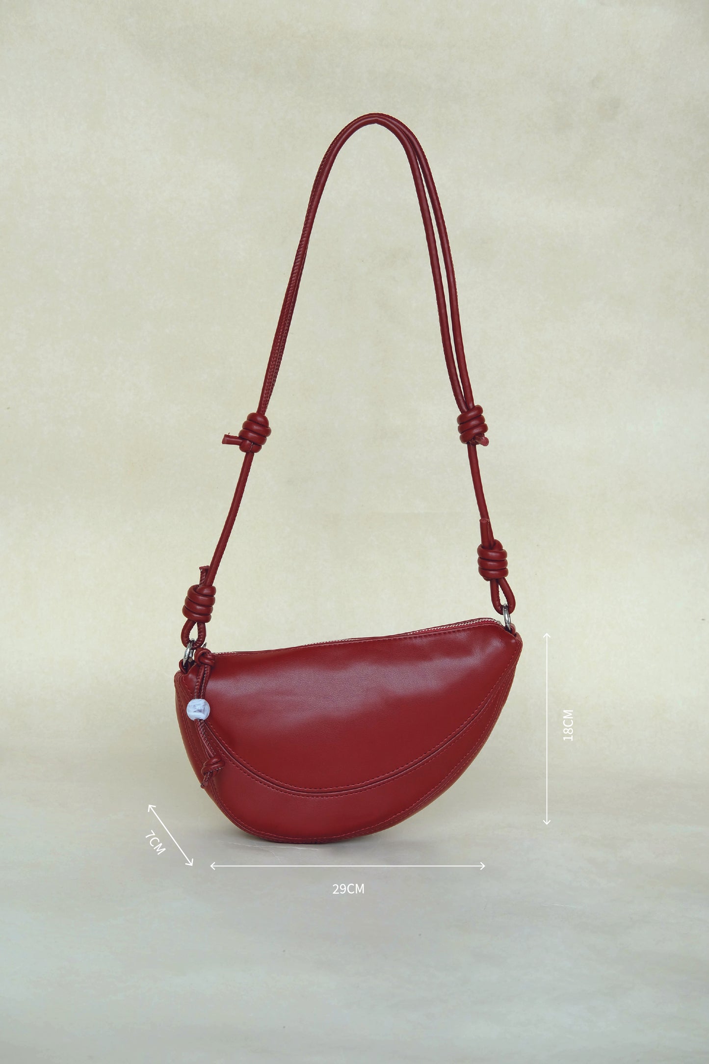 Half-Moon Croissant Bag In Red