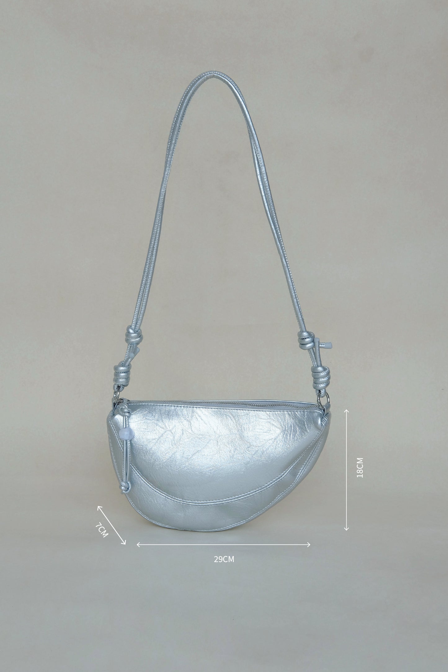 Half-Moon Croissant Bag In Silver