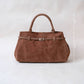 The Elegant Suede Bag In Dark Brown
