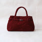 The Elegant Suede Bag In Cherry Red
