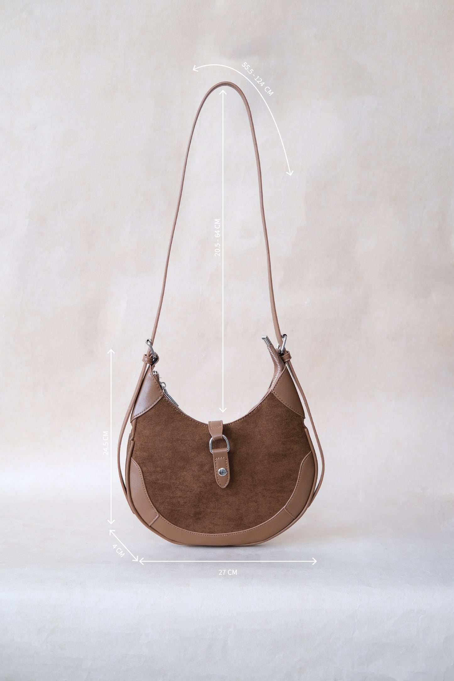 Classic Velvet Saddle Handbag - Coffee