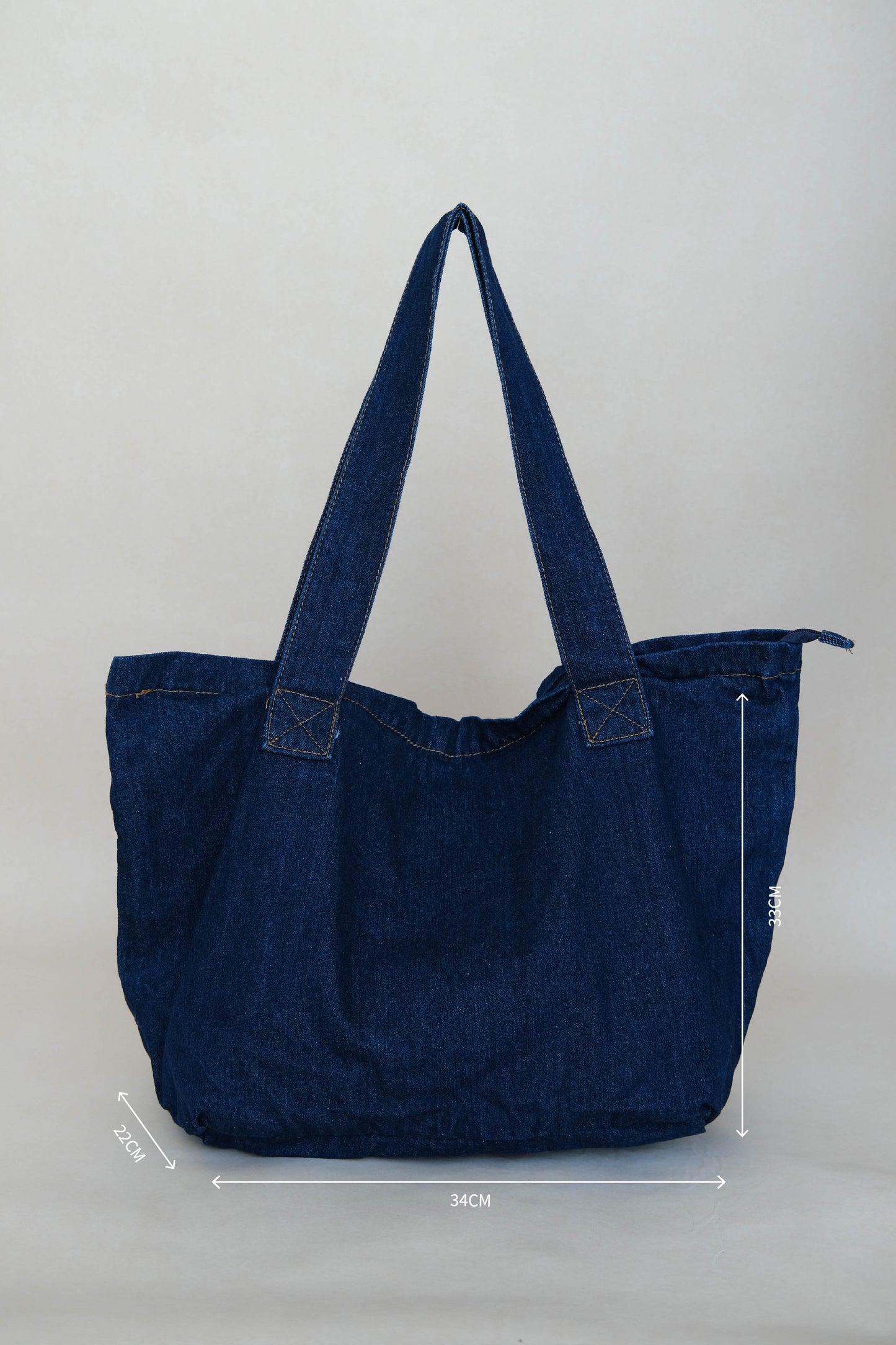 Tote shoulder bag in denim blue