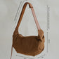Vintage Suedette Dumpling Bag in Camel