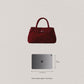 The Elegant Suede Bag In Cherry Red