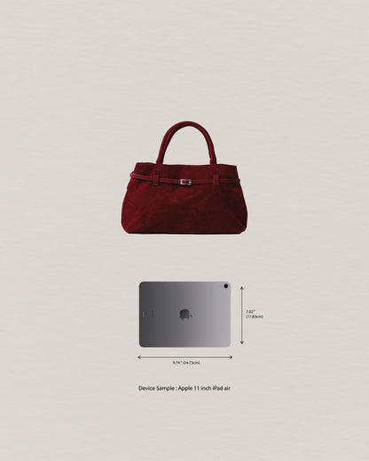 The Elegant Suede Bag In Cherry Red