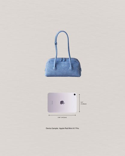 The Élan Denim Tote - Light Blue
