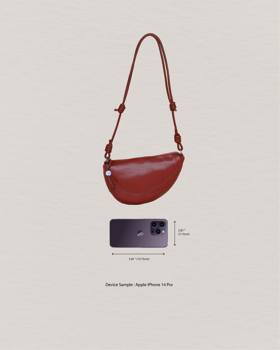 Half-Moon Croissant Bag In Red