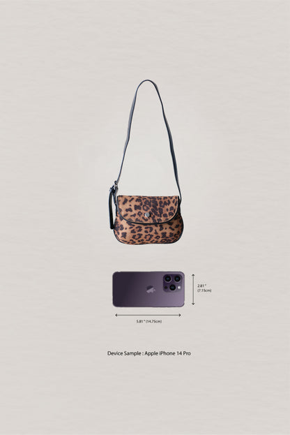 Classic Saddle Underarm Bag - Cocoa Leopard Print