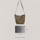 Large-Capacity Lychee Texture Shoulder/Crossbody Set In Mud
