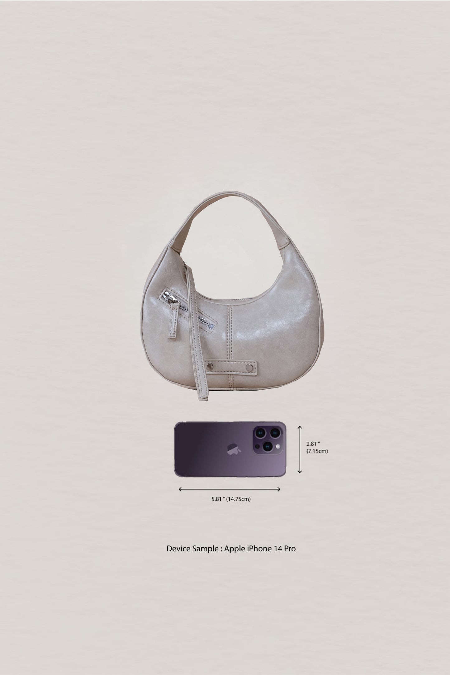 Véra Mini Hobo Bag - White Sand