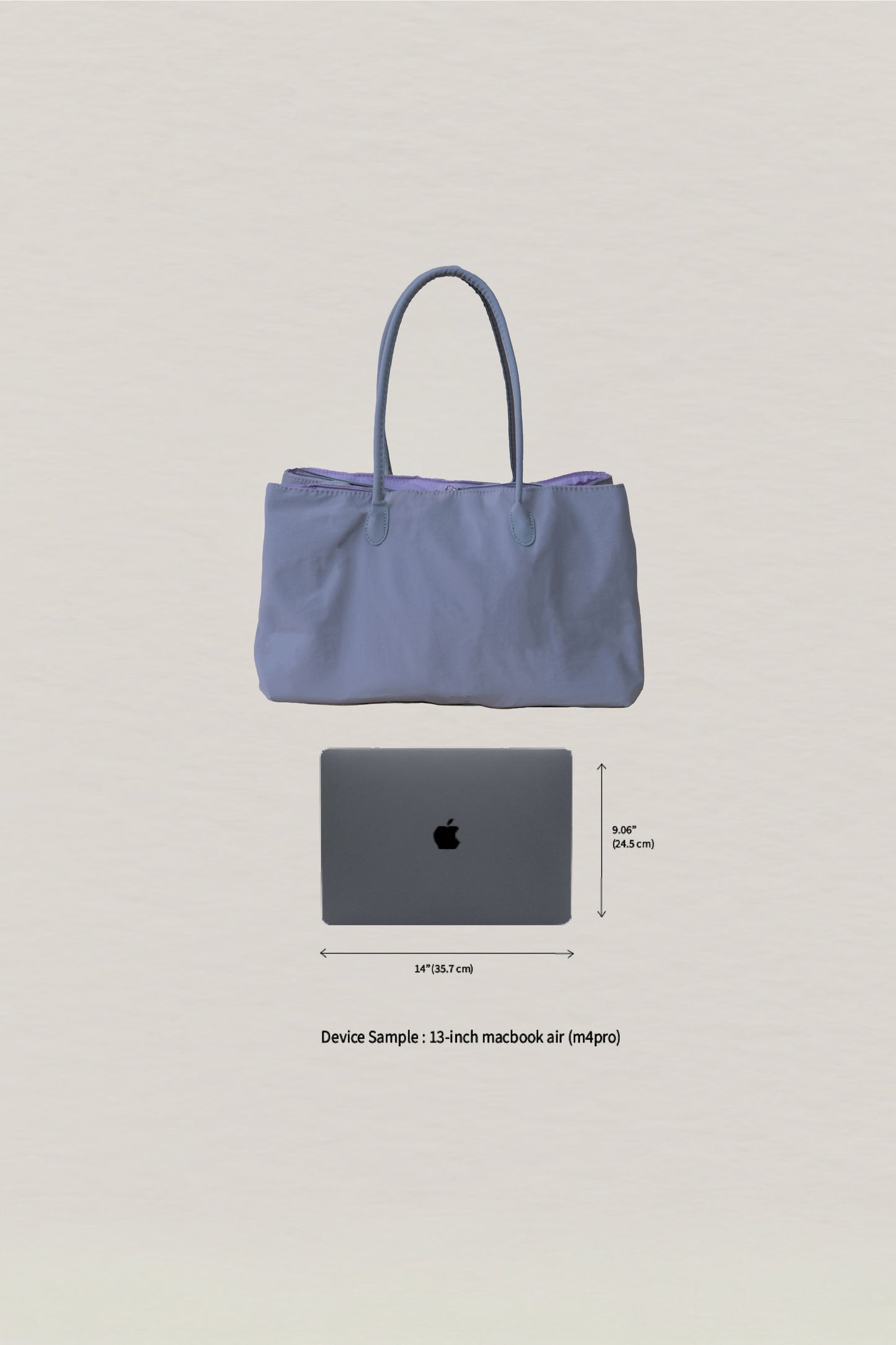 Essence Nylon Tote - Grey Purple