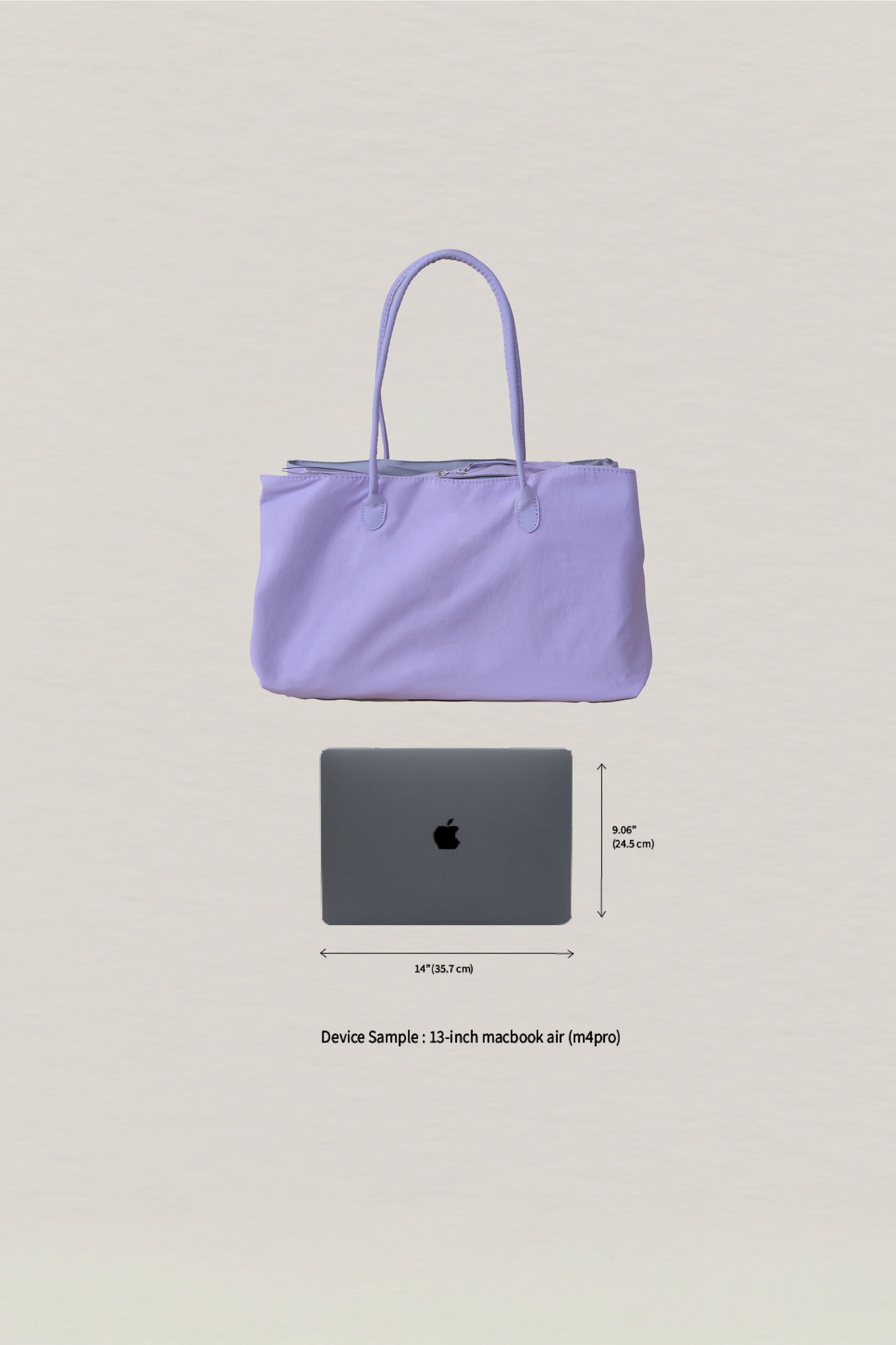 Essence Nylon Tote - Purple Grey
