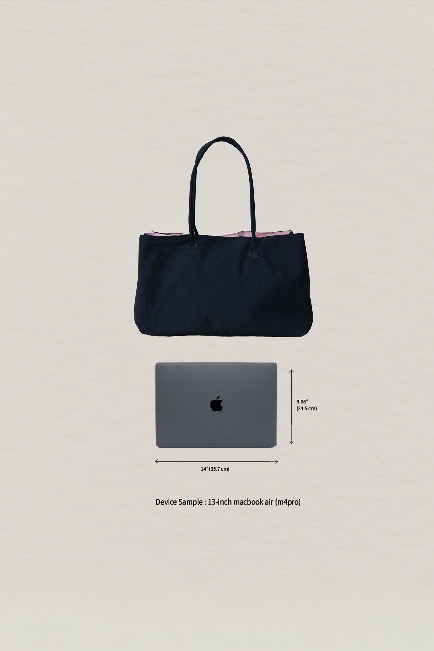 Essence Nylon Tote - Black Pink