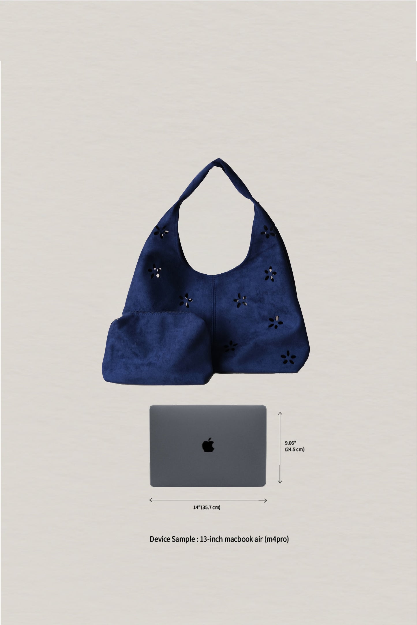 Chic Minimalist Shoulder Tote - Dark Blue