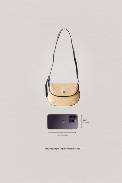 Classic Saddle Underarm Bag - Almond
